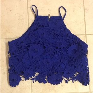 Forever 21 Flower Lace Crop Top